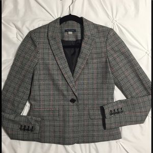 Plaid single-button blazer
